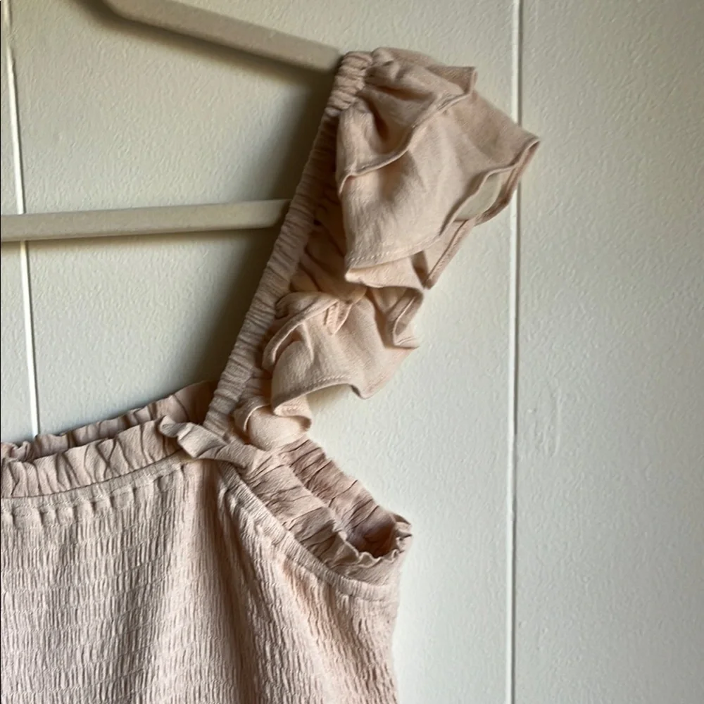 NWT Jodifl Women’s Cream Boho Cottage Core Maxi Ruffle Smocked Dress Sz 2X